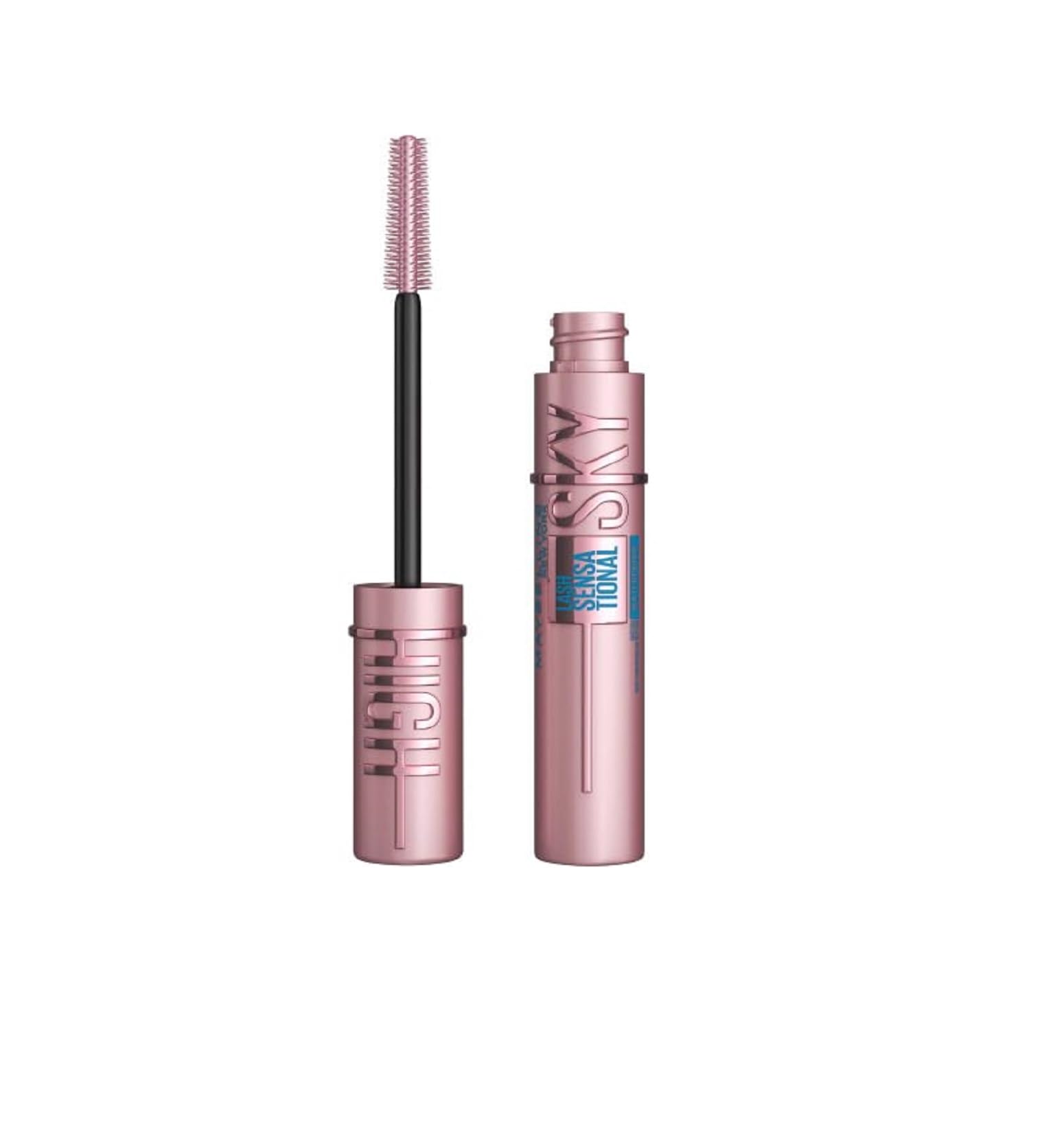 Maybelline New York, Máscara de Pestañas Lash Sensational Sky High Waterproof, Longitud sin Límites y Volumen Redefinido, Resistente al Agua, Negro