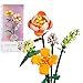 Hereneer Vaso Set di Costruzioni, 547 Pezzi Fiori Artificiali Bouquet, Creativi Bouquet di Fiori Decorazione, Set di Costruzioni Giocattolo per Adulti e Bambini, Set Botanica Idea Regalo (Nessun Vaso)