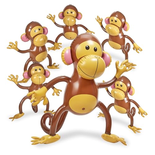 Playbees Large Inflatable Monkey 27' - 6 Pack Blow Up...