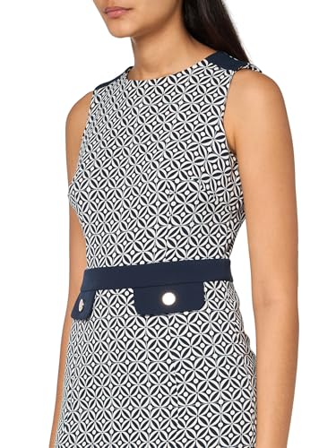Image of Tommy Hilfiger Women's Sleeveless High Neck Colorblock Pockets Sheath Mini Dress