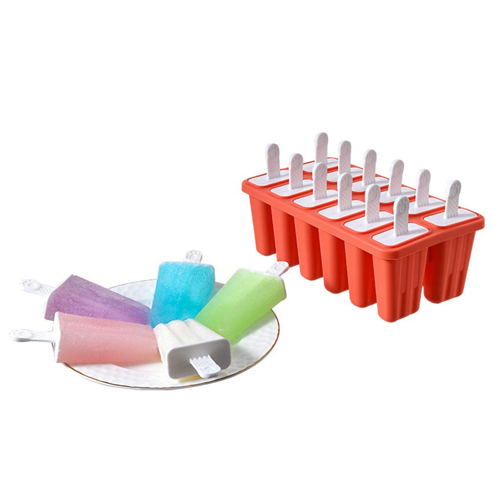 Molde de silicona for paletas 12 cavidades, moldes for helado, for el hogar, molde for hielo enrejado(Green)