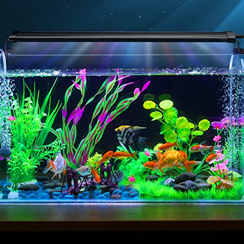 Honpal Led Aquarium Light , Fish Tank Light With Extendable Brackets, White And Blue Leds & Full Spectrum Fish Tank Light For Aquatic Reef Coral Plants And Freshwater Fish Tank, Black #TOP2