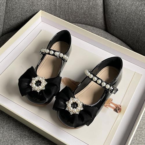 Girls Marry Jane Shoes Kids Flat Sole Faux Leather Dance Shoes Baby Pricess Buckle Comfy Bowknot Dress Shoes2