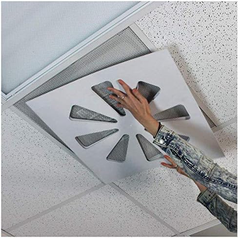 Wooden Shoe Designs Adjustable Air Conditioning Vent Cover | Air Vent Deflector for Office Ceiling AC Vents and HVAC Systems | 24” x 24”