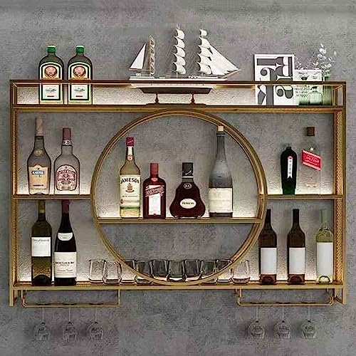XCHSXYL Floating Wine Rack with Glass Holder Wall Mounted Bar Unit Storage Display Shelf for Home Kitchen Bar Restaurant Decor (Black 100x15) steampunk buy now online