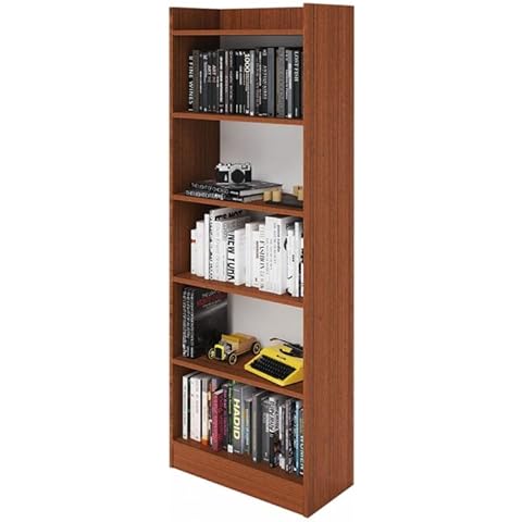 Antikes Bücherregal aus Walnussholz aus Melaminholz 6 Regale H180x64x29 cm Cover