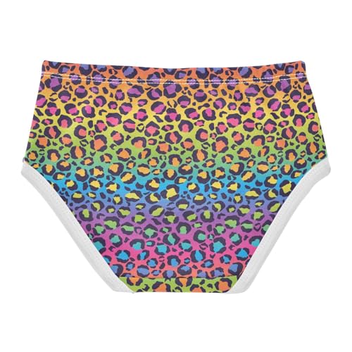 Wusikd Rainbow Leopard Girls' Underwear Cotton Animal Print Girls Briefs Soft Toddler Underwear 5T2