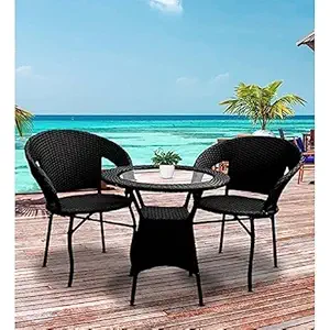 FLOOR DECOR |D-12 Patio|Indoor| Outdoor| Living Room | Balcony | Garden | Chair Table Set 2+1 (2 Chair + 1 Table)|Furniture Set |Coffee Chair Set|Powder Coated|