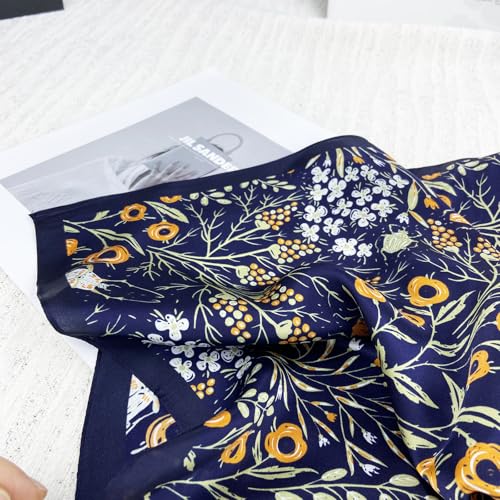 100% Mulberry Silk Scarf 21"x21" Lightweight Digital Small Square HeadScarf for Women,Bandana Neckerchief Fashion3