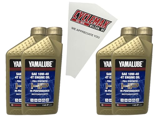 Cyclemax Aceite Sintético 10W-40 Pack 4 Cuartos con Embudo