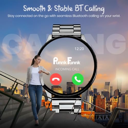 Image of PunnkFunnk Active 2 Smartwatch, 1.39 inch HD Round Display, Bluetooth Calling, Heart Rate & SPO₂, 100+ Sports Modes, IP67, Long Battery Life for Men & Women (Metal Black)