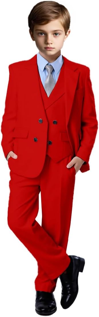 Formal Boys 3 Piece Suit Set Boys' Wedding Outfit Communion Suits Boys Tuxedo Suit Kids Suit Teenage Boy