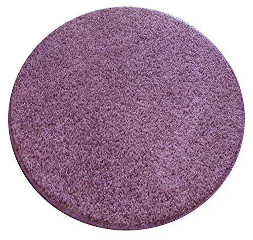 SuperRugStore Plain Round Circular Purple Shaggy Pile Rug. Different 100cm Diameter (Circle)