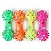 MHOYI Pets a Forma di Osso di Gomma Giocattolo, Cane Giocattolo interattivo Giocattoli Molare Pet Gomma colorato Suono a Forma di Osso Spiky Balls (4 Pezzi Rosa/Verde/Giallo/Arancione