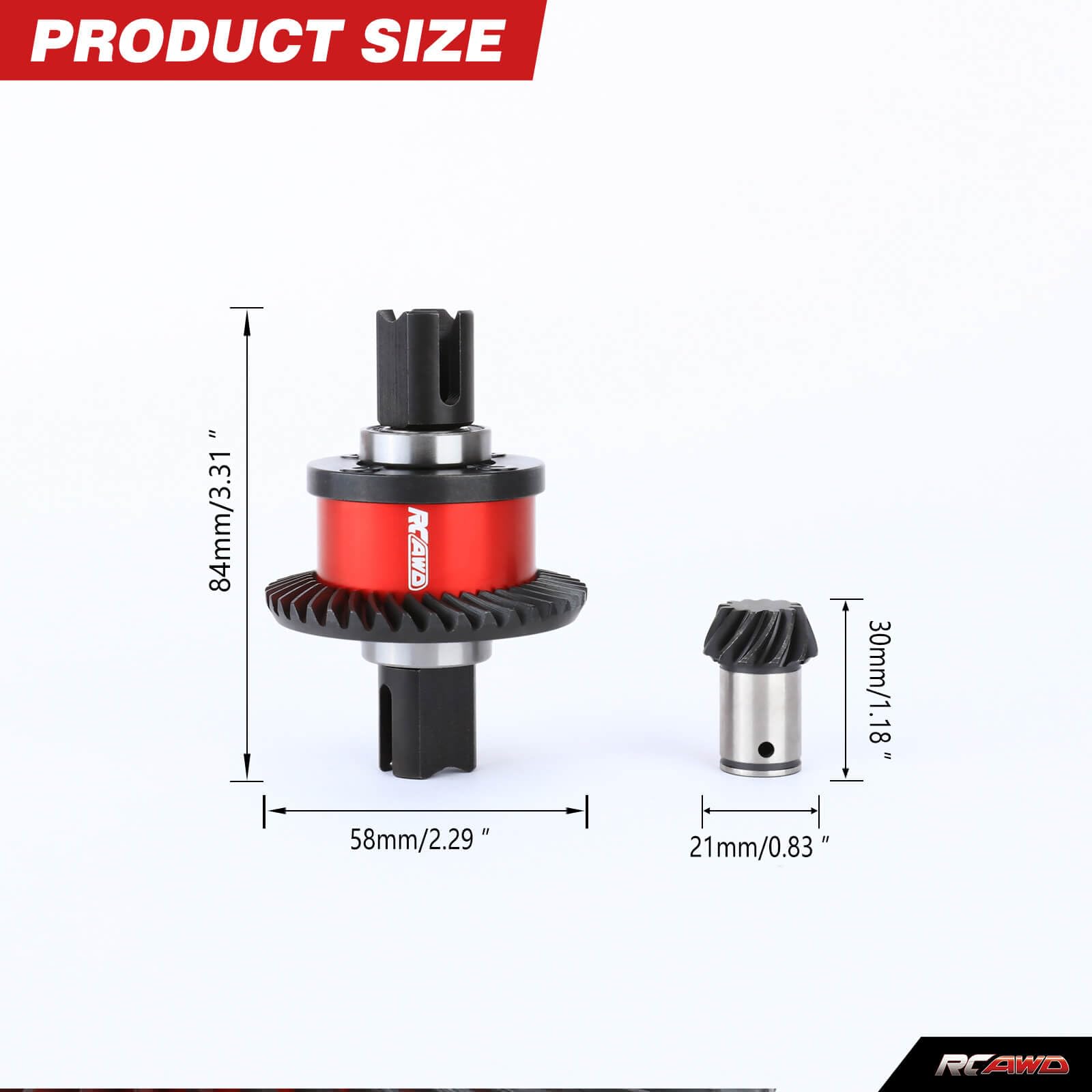 RCAWD Front/Rear Diff Combo Complete w/Diff Gear 39T Input Gear 12T for Arrma Kraton 8S Outcast 8S EXB RTR Upgrade Parts