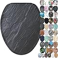 SANILO Wooden Toilet Seat with Soft Close [ELONGATED] - Decorative, Quiet & Slow Close Molded Wood Seat - With Strong Bumpers & Hinges - Adjustable Fit - Granite