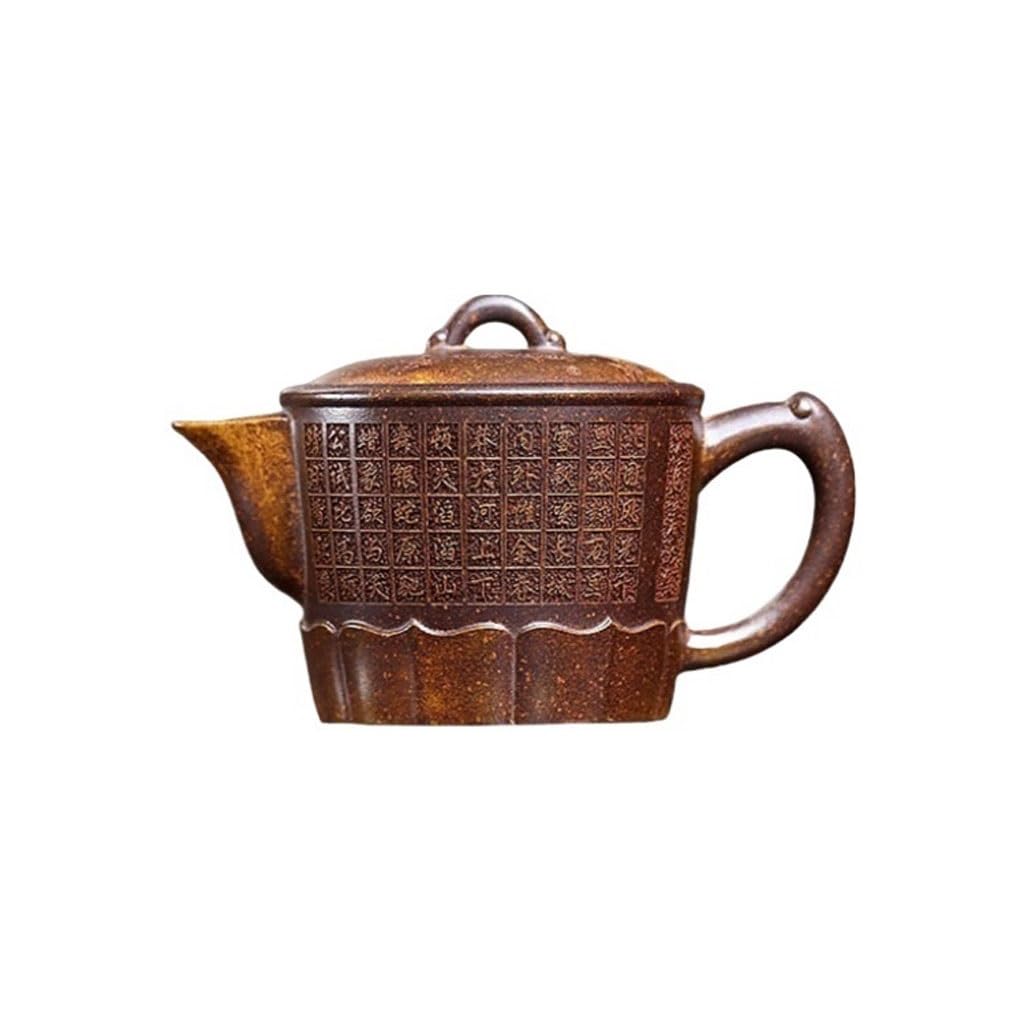 EBZFASO Chinese Clay Zisha Pot, Ceramic Teapot Hand Engraved Porcelain for Brewing Tea