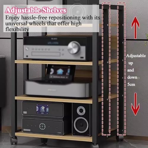 Generico Supporto multimediale Indipendente Robusto per l'intrattenimento Domestico, Contenitore per componenti Audio per Giradischi, Altoparlanti e amplificatori - Design Elegante e salvaspazio