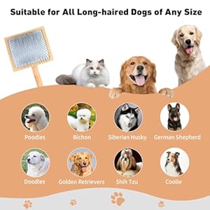 Dogslickerbrushforsheddingandgroomingmediumorlonghairedcatsextralongsoftpinslickerbrushforremovesloosehairtanglesknotsundercoatfreepetcomblargeclear  Cucciolini Doodles   cucciolini doodles