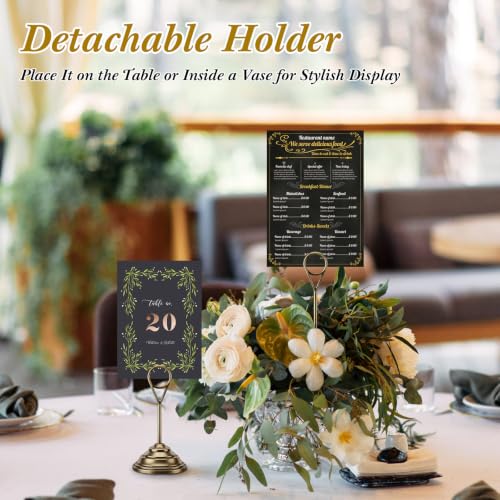 Image of 12 Pcs Table Number Holders-Metal Place Card Holders Table Number Stands Tabletop Sign Stands for Photos, Menu, Memo, Notes, Wedding, Restaurant, Banquet, Birthday(2.4 inch X 4.3 inch,Bronze)