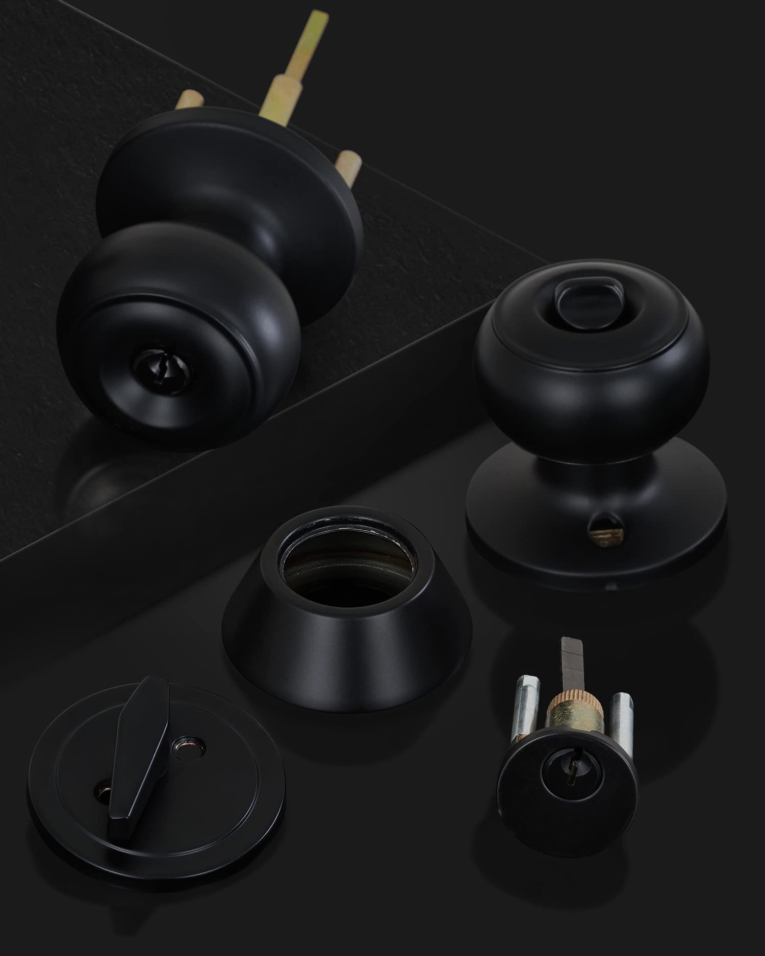 ï¼ˆ3 Setsï¼‰ All Keyed Alike Entry Door Knobs and Single Cylinder Deadbolt Lock Combo Set Security for Entrance and Front Door with Classic Matte Black Finish by Lanwandeng