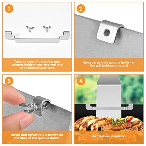 Soporte para espátulas para plancha 2 piezas acero inox miniatura 3