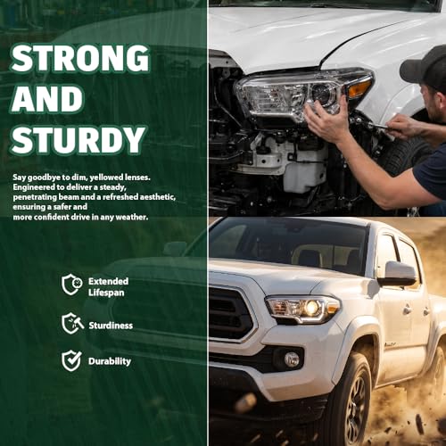 Image of GRAND ORANGE Left Side Headlight Assembly W /O LED Daytime Running Light Front Headlamp Compatible with Toyota Tacoma SR5 Crew Cab /Extend Cab pickup 2019-2023 Clear