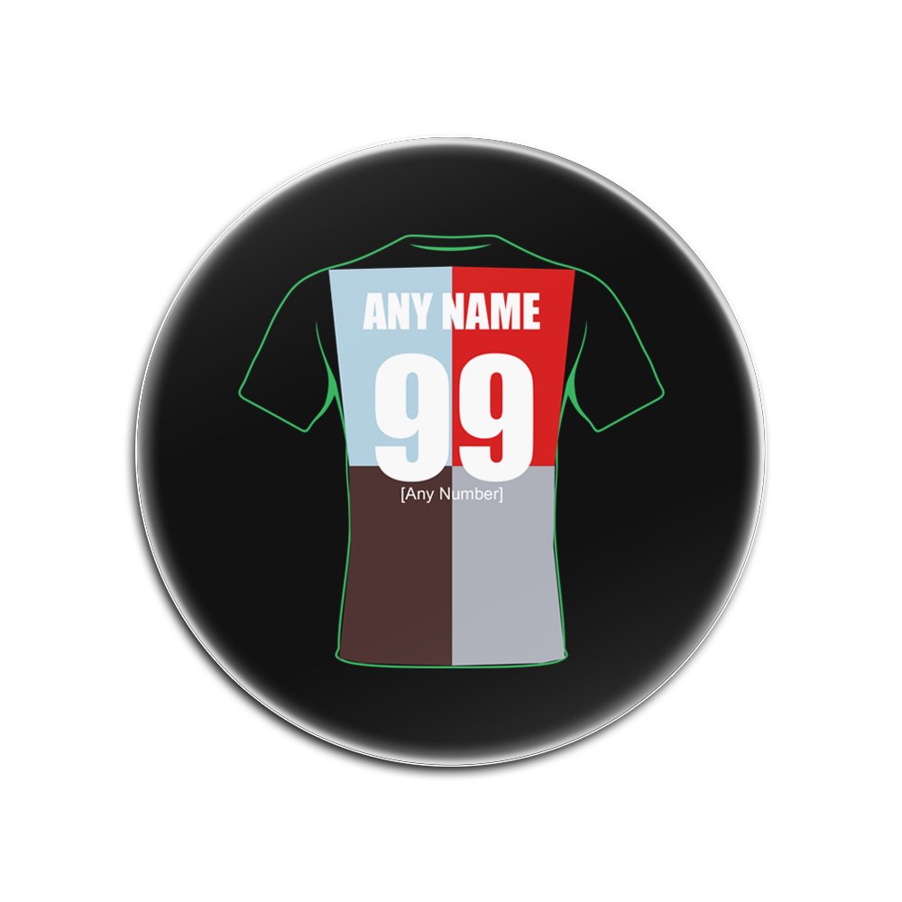 Unigift Black Personalised Gift - Harlequins Round Glass Coaster (Rugby Union Design Theme, Colour Options) - Any Name/Message On Your Unique Mat Pad - Harlequin Quins