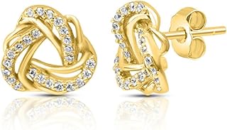 ZAVYA 925 Sterling Silver Cubic Zirconia Circular Gold Plating Earrings | | Gift for Women and Girls | With Certificate of...