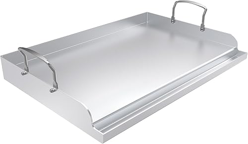 Plancha para cocinar universal de acero inoxidable, placa superior plana antiadherente para estufa de gas y parrillas de carbón, portón trasero,