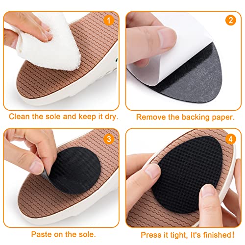 Image of GADEBAO Non-Slip Shoes Pads, 8 Pcs Anti-Slip Shoe Grips on Bottom of Shoes, Silicone Self-Adhesive Sole Protector (Black-2 Shapes)