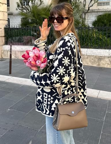 Arssm Womens Geometric Quilted Puffer Jacket Winter Lightweight Cute Jacket Padded Coat Crewneck Printed Outerwear3