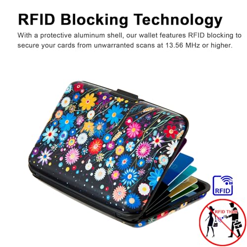 Image of Aluminum Wallet RFID Blocking Slim Metal Business ID Credit Card Holder Hard Case