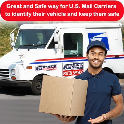 Image of 4 Pack Reflective Rural Mail Delivery Magnets, Professional U.S. Driver Magnetic Signs, Rural Delivery Carrier Magnets Decal Waterproof Magnetic Bumper Stickers - 30 Mil Thicknesses