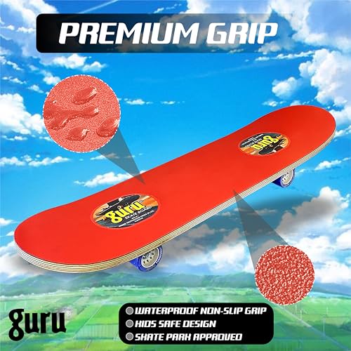 Image of GURU Skateboard, Wooden Non-Slip Skateboard for Kids, Adult, Casterboard /Skate Board /Hoverboard /Longboard for Beginners, Learners, Training Purpose for All Age Group