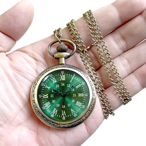 Image of Vintage Quartz Pocket Watches for Men with Chains, Analog Pocket Watch for Women, Gifts for Dad /Grandpa Gifts for Him for Birthday