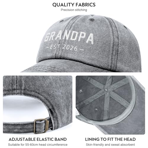 Image of New Grandpa Gifts First Time Est 2026 Promoted to Grandpa to be Hat for Men