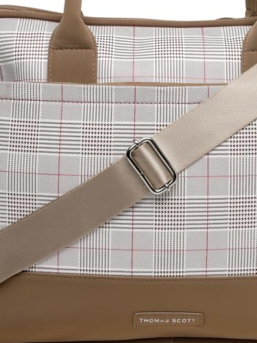 Image of Thomas Scott Men Checked PU Laptop Bag