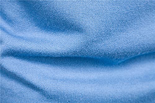 Pull col roulé homme bleu chaud anti-froid tricot côtelé extensible confortable taille S