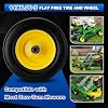 2PCS 11x6.00-5 Flat Free Tire and Wheel with 1/2 & 3/4 & 5/8 Precision Bearings and 5.8-10.4 Centered Hub, Front Zero-Turn Smooth Tire Assembly Replacement for Riding Lawn Mowers Garden Tractor