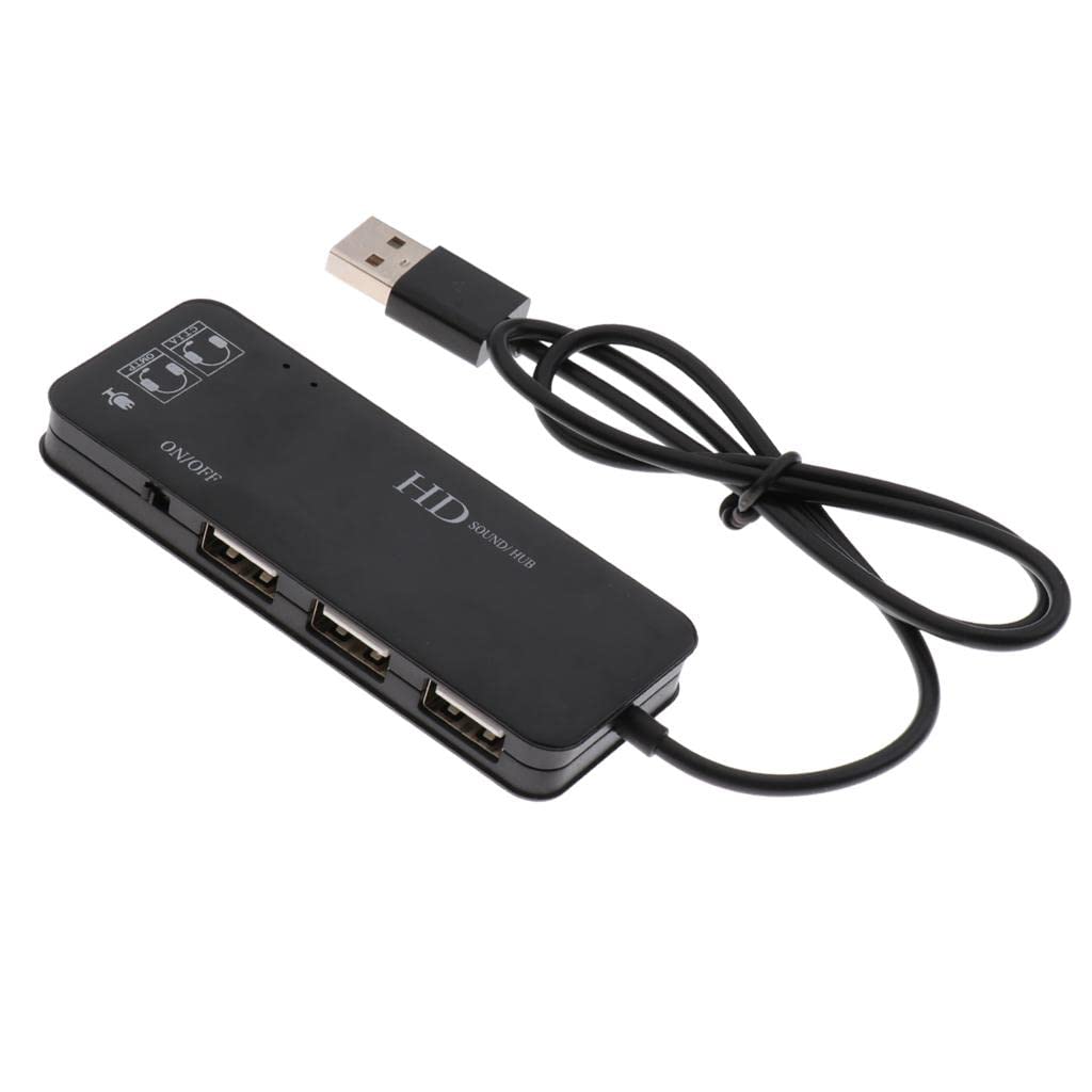 USB2.0 Hub 3Ports USB Sound Card 2 in 1 External Stereo o Mic Adapter-image-22