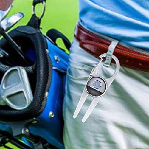 Ferramenta Divot - Metal Golf Divot Tool com Buckle,reparo divot golfe com marcador bola, golfe magn