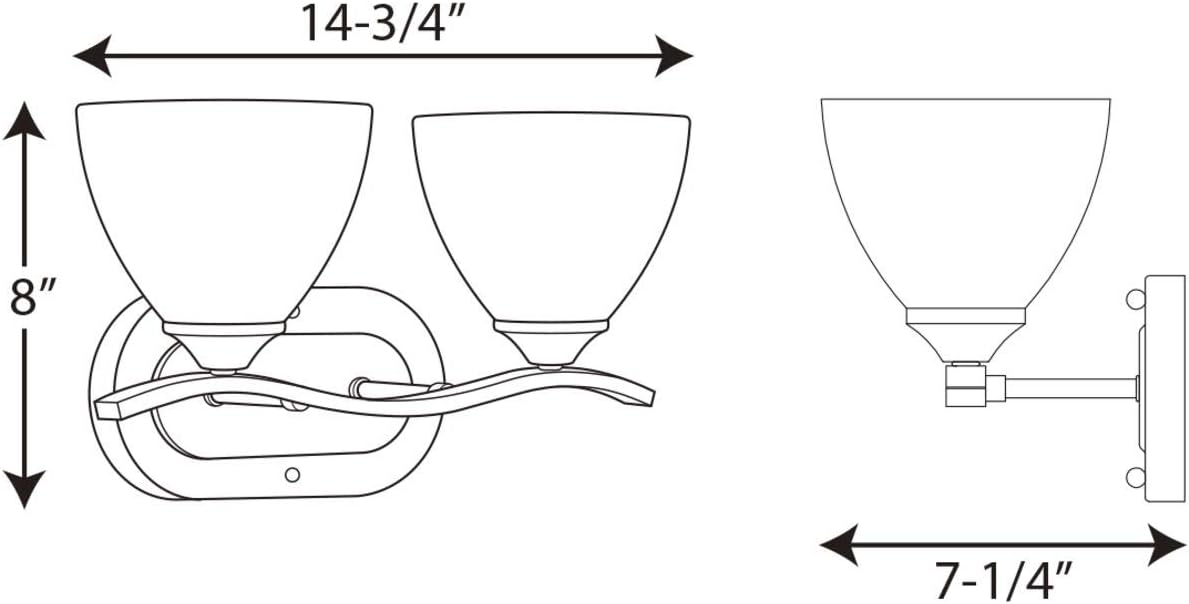 Progress Lighting P300096-009 Laird Bath & Vanity, Nickel, 8.00x14.75x14.75