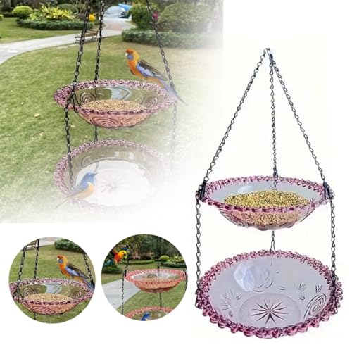 2tierhangingbirdbathplasticbirdfeederbirdbathbowlbirdwaterfeederhangingbirdbathsforoutdoorsbirddrinkingtraywithhookandchainforbackyardpatiogardendecor Urban Country Home Decor 2 tier hanging bird bath plastic bird feeder birdbath bowl bird water feeder hanging bird baths for outdoors bird drinking tray with hook and chain for backyard patio garden decor urban country home decor