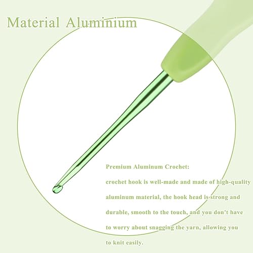 Miniatura 3 de Gancho de ganchillo ergonómico de 2 mm, agujas de ganchillo para tejer, agujas de tejer lisas para manualidades DIY, gran regalo para mujeres con
