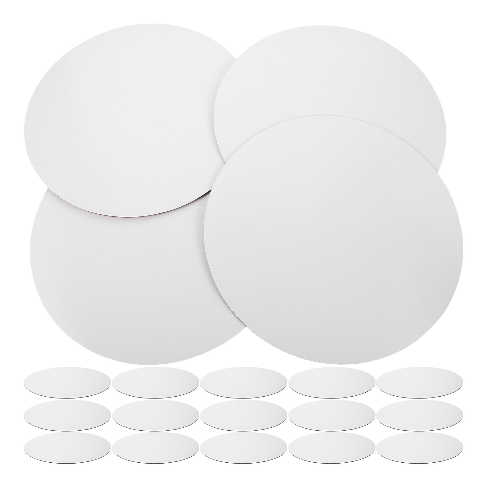 25 pièces Lot de Supports Gâteau Ronds Blancs Plateau Carton Ondulé Antidérapant et Résistant pour Présentation et Transport de Gâteaux