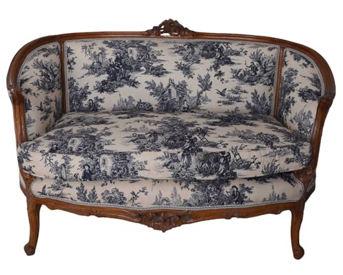 PALAZZO INT Rokoko Sofa „French Boudoir“ – Vintage Kanapee, handgeschnitzter Holzrahmen & nostalgischer Bezug, B ca. 140 cm