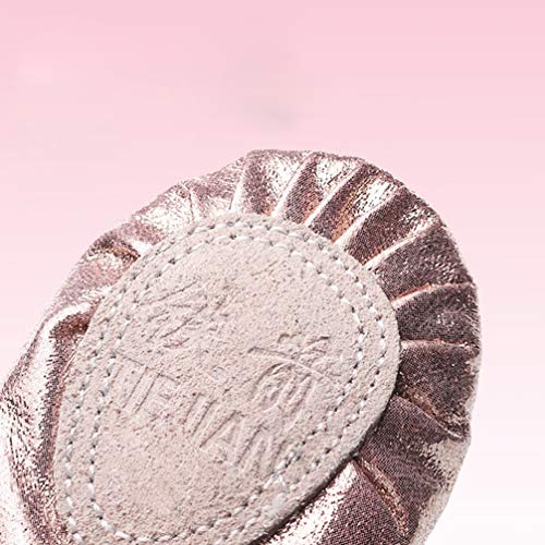 EXCEART Girls Pu Leather Dancing Shoes Non- Design Cross Elastic Band for Performance Comfortable and Chic for Parties and Daily Wear Pink3