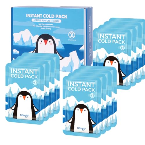NEWGO Einweg Sofort-Kälte-Kompresse mit Elastischem Band (12 Stück) Sofort kühlpads für Kinder Einmal-Kühlpacks für Erste-Hilfe-Maßnahmen Schmerzlinderung Schwellungen Entzündungen 10X15cm