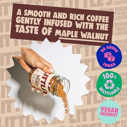Little's Maple Walnut Flavoured Instant Coffee, 6 Pack (50g x 6) - Rich & Smooth Coffee, Infused With Maple Walnut Flavour - Vegan Friendly, Low Calories, No Added Sugar